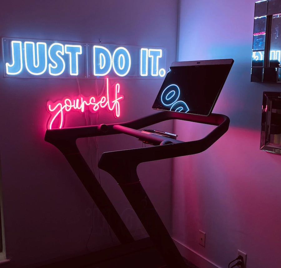 Gym Neon Sign Quote For Hard Training
