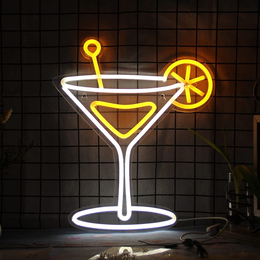 Cocktail drink neon sign