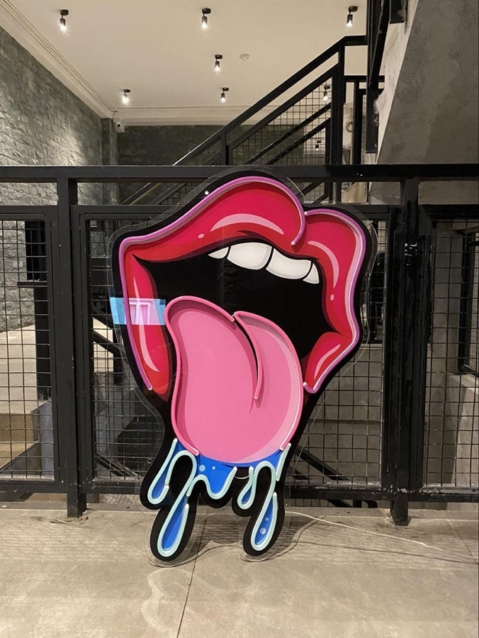 Lips Dripping Artwork LED Neon Sign