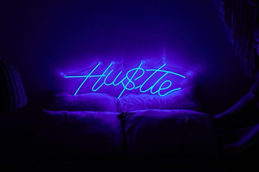 Hustle Living room LED neon signs for decor is a popular trend