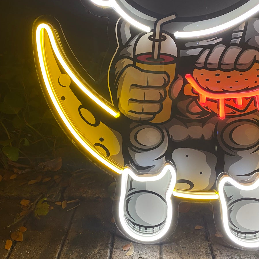 Astronaut Hamburger neon sign is suitable for both commercial and personal use