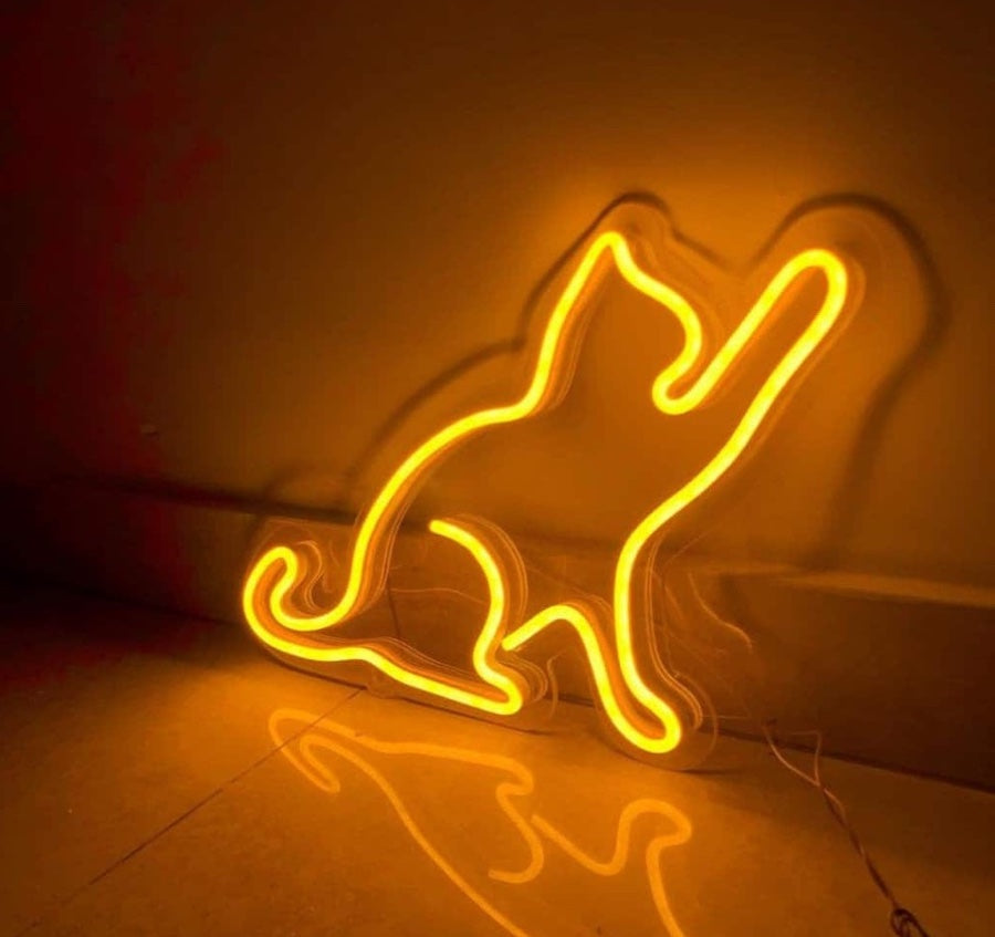 Cute character neon sign gift for cat lovers