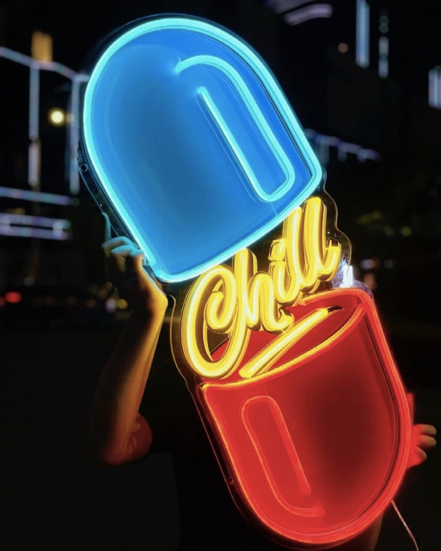 Business owners can inspire a more energetic atmosphere with a colorful neon sign
