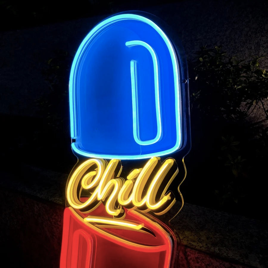The playful look of neon sign significantly improves the atmosphere of workspace