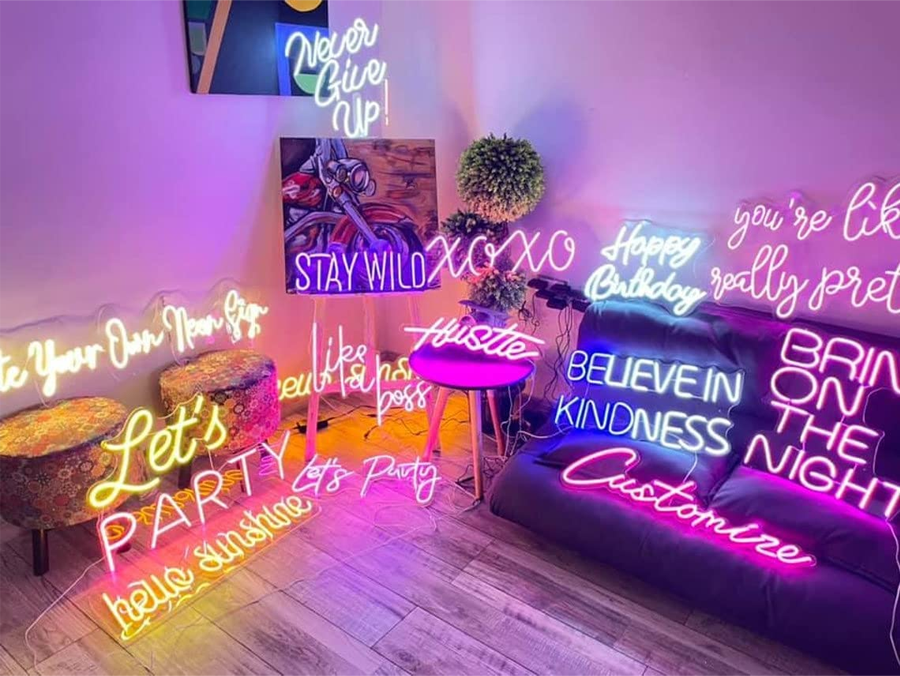 neon sign for room