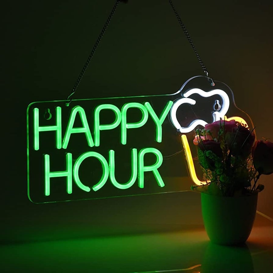 Combine words and images of neon sign