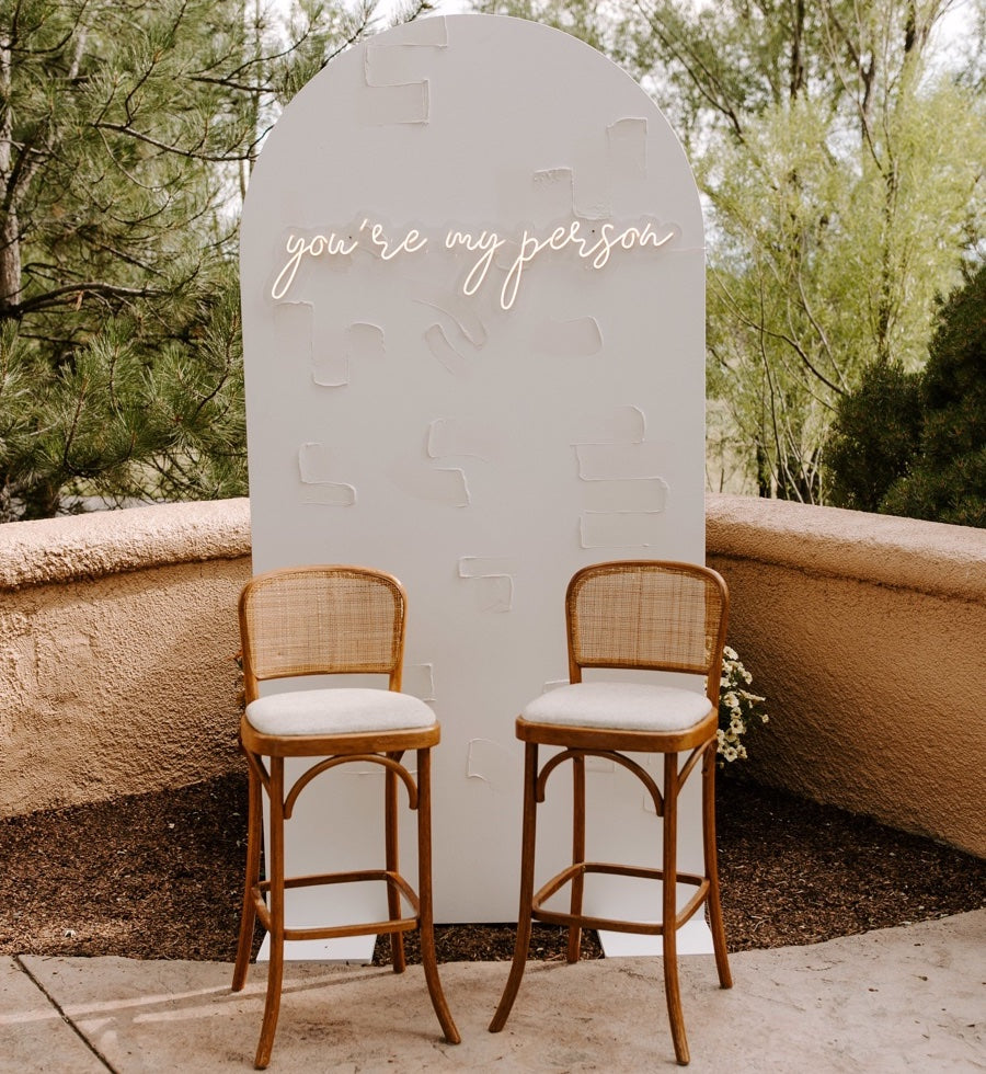 You're my person wedding neon sign backdrop