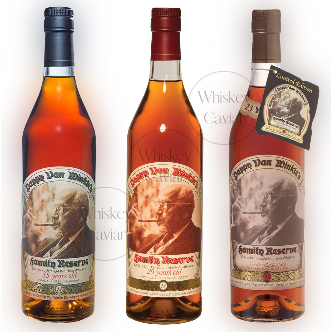 Pappy Van Winkle 15 Year, 20 Year, & 23 Year Value Bundle 750 mL