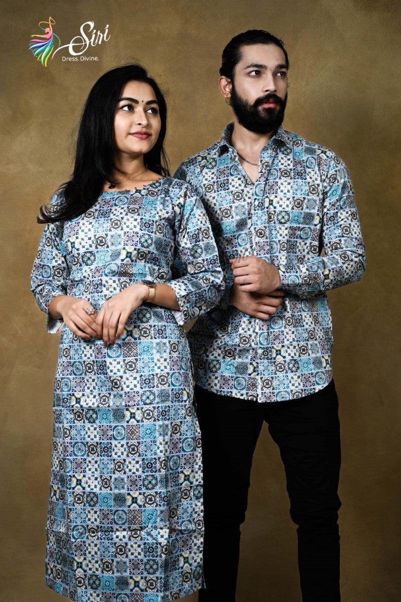 Couple Dress Couple Matching Dress Green White Family Matching Dress Set  RAD-CPST-274 – iBuyFromIndia