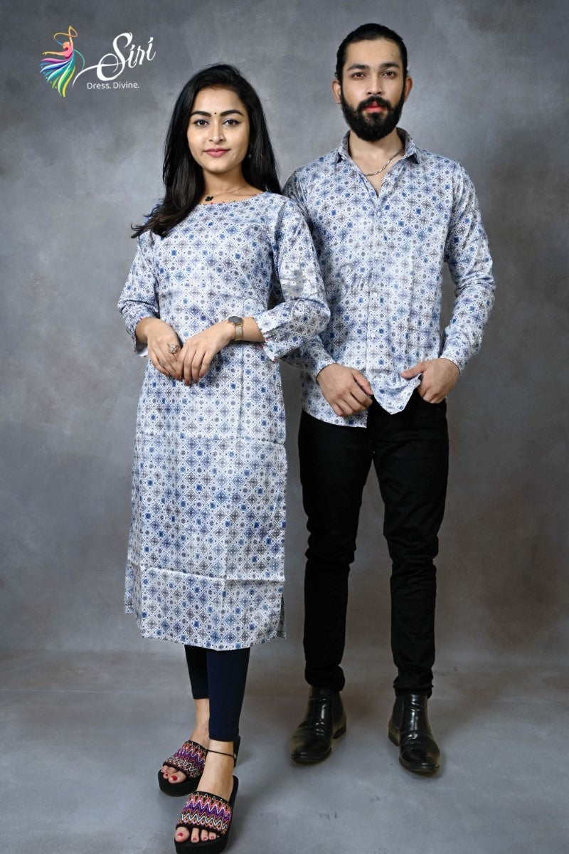 Cotton Printed Couple Short Kurti Pant Shirt Set, Size: Medium, 100 Gsm at  Rs 1550/set in Ahmedabad