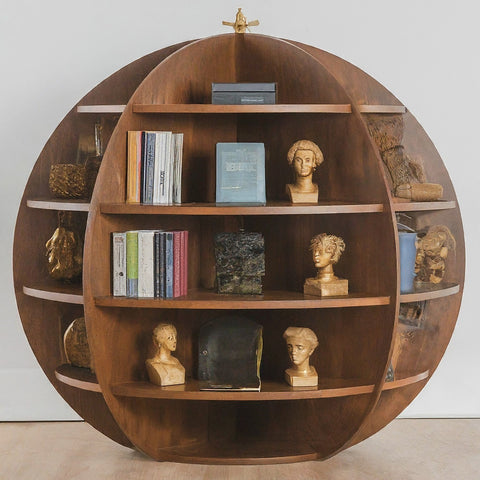 a vintage bookshelf made out of globe design
