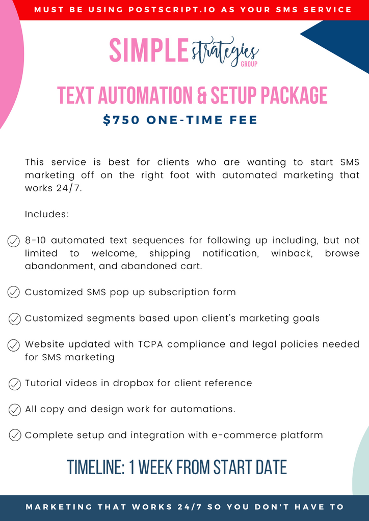 Postscript text marketing for boutique owners and retailers