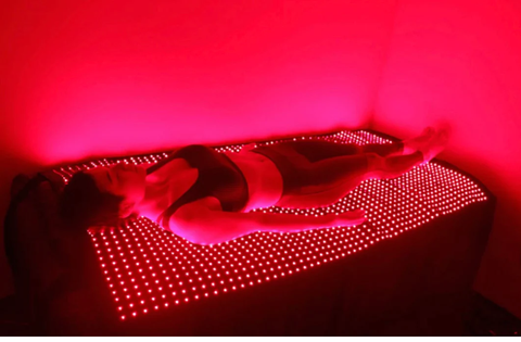 red light therapy lying