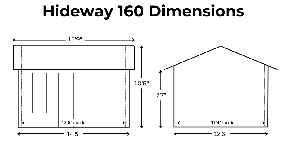 Hideaway 160 Dimensions