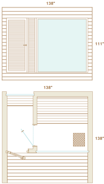 Plano de planta de sauna natural