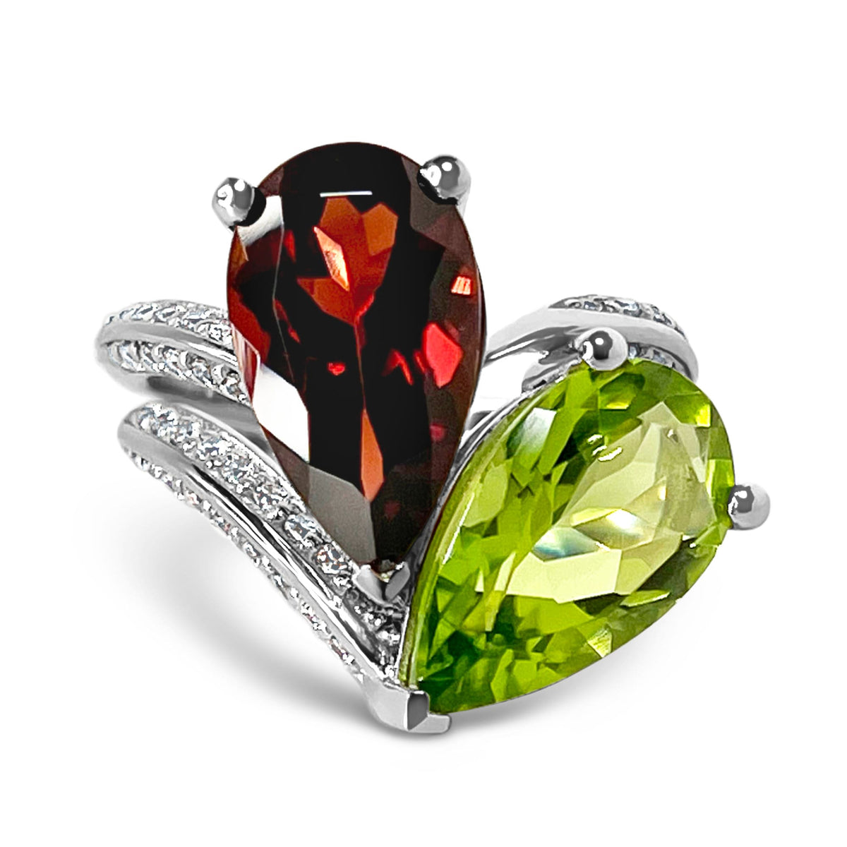 Peridot Toi et Moi Ring