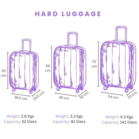 Size Chart- Hard Luggage