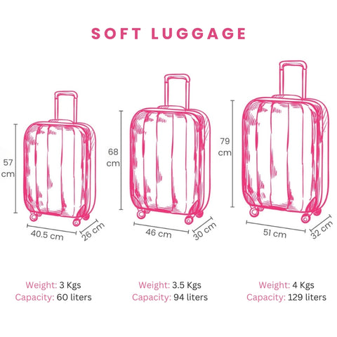 Size Chart- Soft Luggage