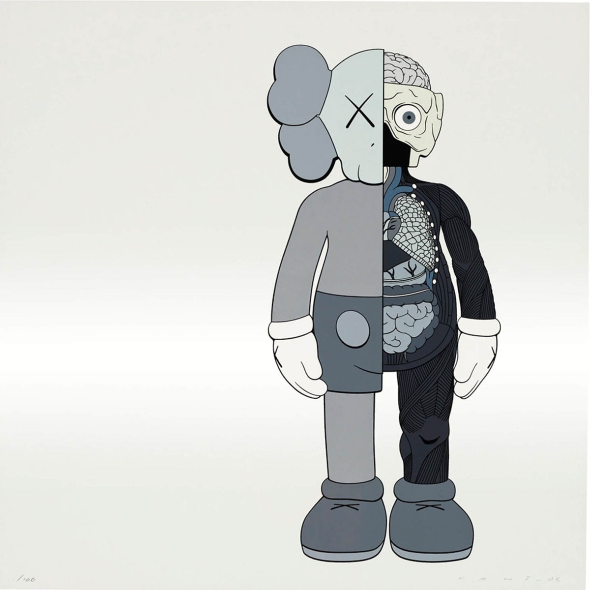 KAWS's Dissected Companion Print (Grey) Print - Hype Museum