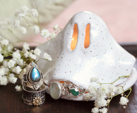 Halloween, spooky season and autumn jewelry shopping and gift guide collection available at Boho Magic