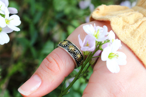 golden sun sterling silver spinner ring for witchy women available at boho magic