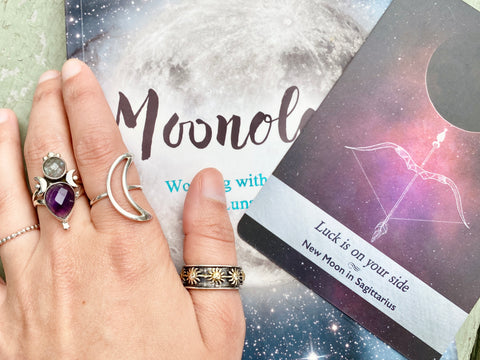 Moon Child gift guide full of jewelry inspired by the sun moon and stars available at boho magic
