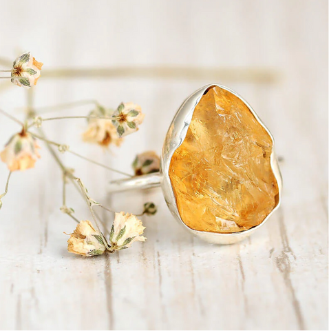 genuine citrine gemstone and sterling silver jewelry available at Boho Magic