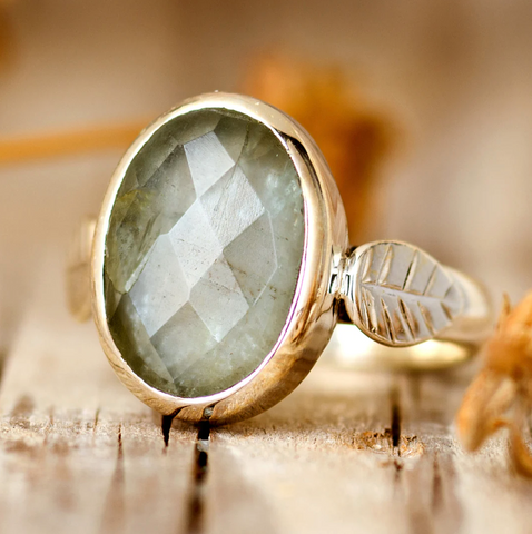 genuine aquamarine gemstone and sterling silver ring for women available at boho magic