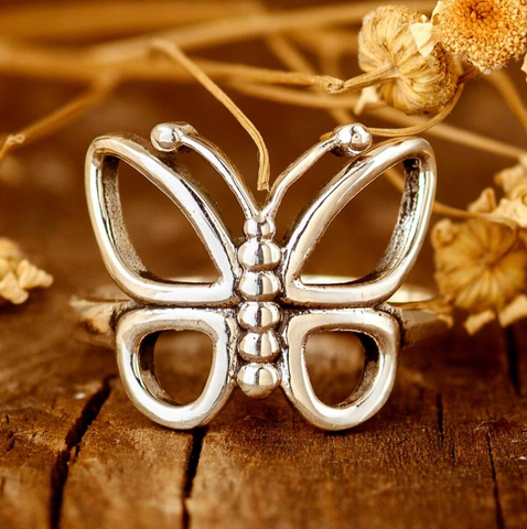 sterling silver timeless butterfly thumb ring for women available at boho magic