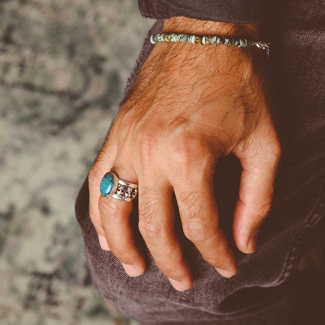 Skulls Turquoise Ring for Men Sterling Silver – Boho Magic Jewelry