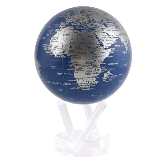 Blue Relief Map World Move Globe 4.5 - 1 Each