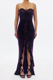 Kristin Sequins Velvet Kleid-Violett