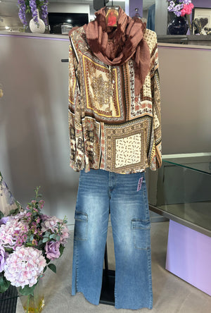 WIDE LEG CARGO JEAN - Presence Boutique