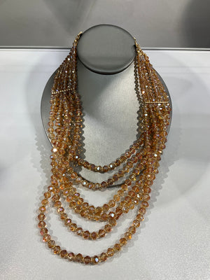 GOLD SWAROVSKI CRYSTAL NECKLACE - Presence Boutique