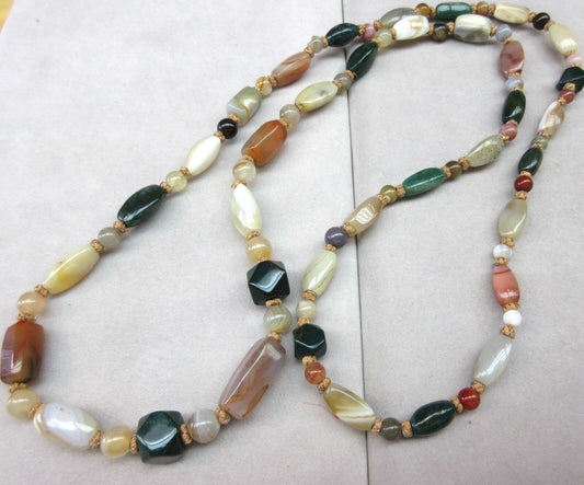 Antique Chinese Necklace - Cloisonne Enamel Gold beads - Lotus
