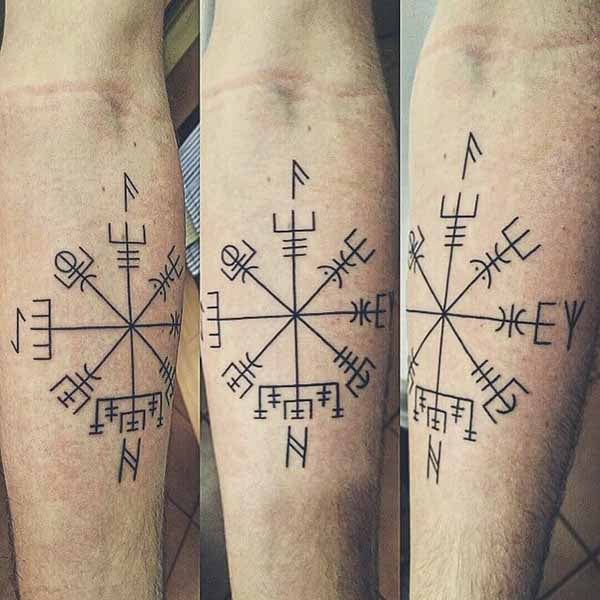 Brazalete Vikingo Vegvísir Símbolo de Protección y Brújula Vikinga