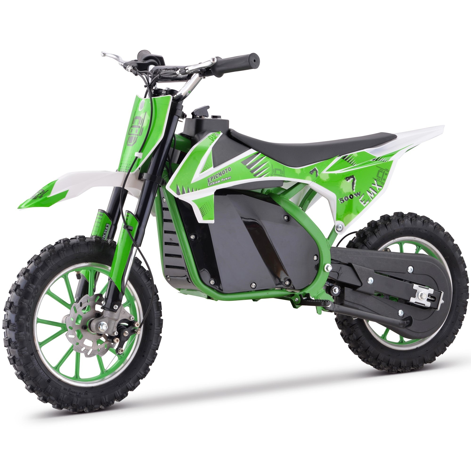Epicmoto 500W EMX Lithium Powered Kids Electric Dirt Bike - Green