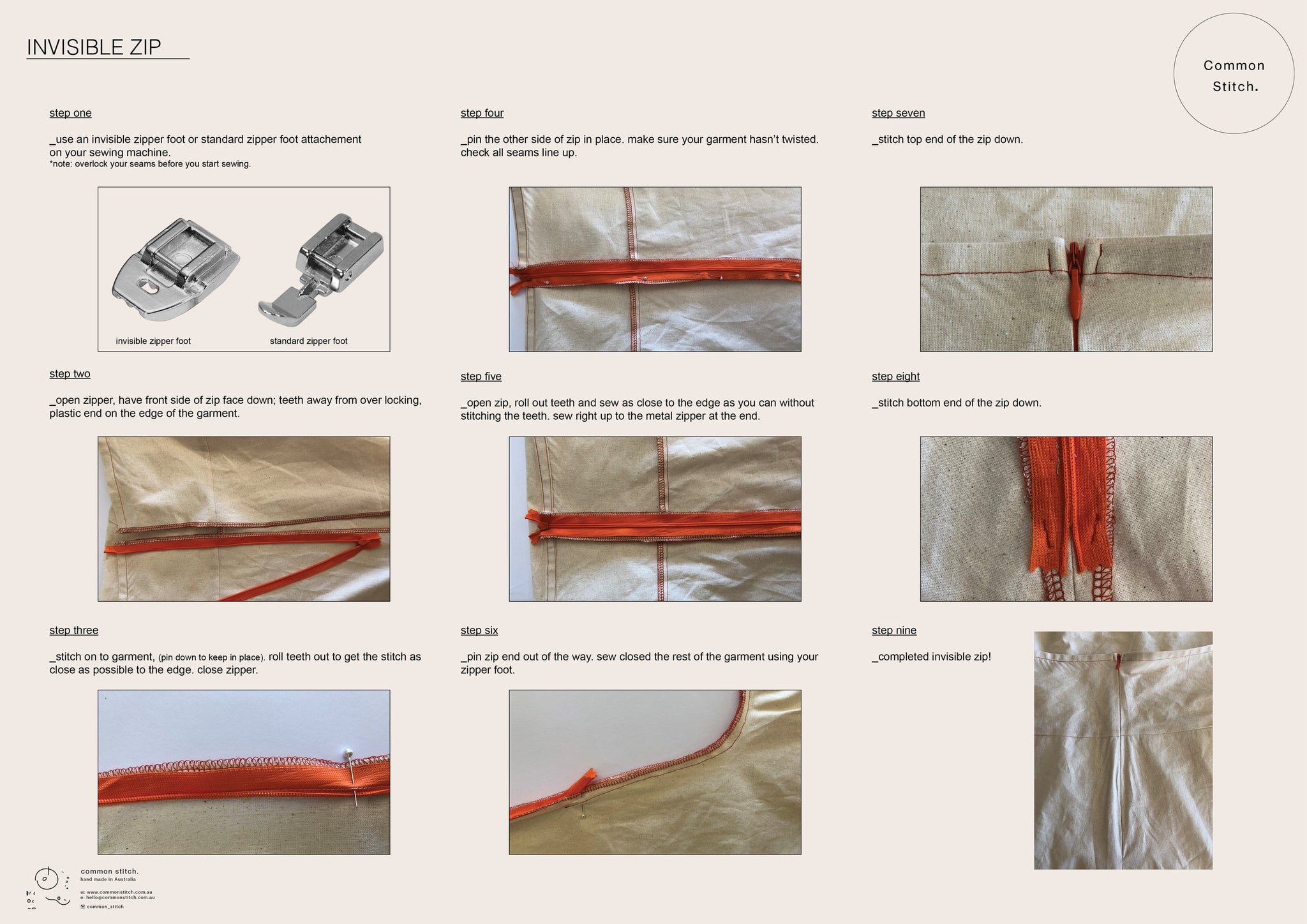 A simple guide to sewing an invisible zipper like a pro! – Common Stitch.