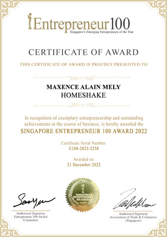 singapore entrepreneur 100 award homeshake maxence mely