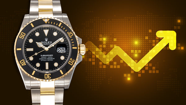 Rolex Submariner and Bullish Line Chart