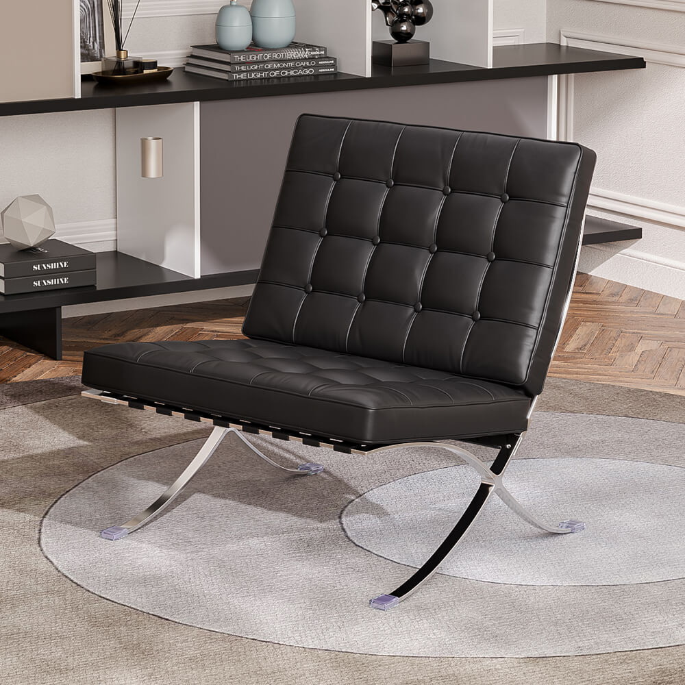 Luxuriance Designs - Barcelona Chair and Ottoman Replica | Genuine Leather - Review