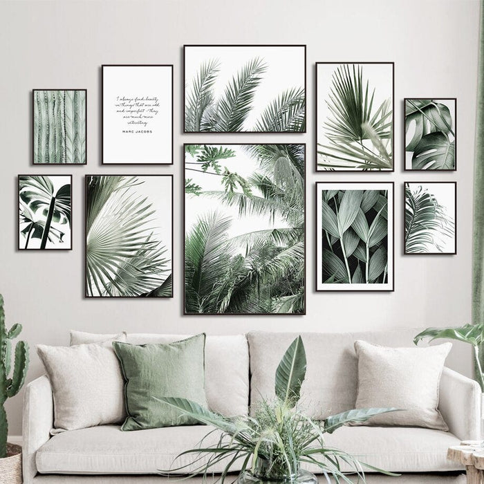 Green Tropical Plant Canvas Art — Daedalus Designs