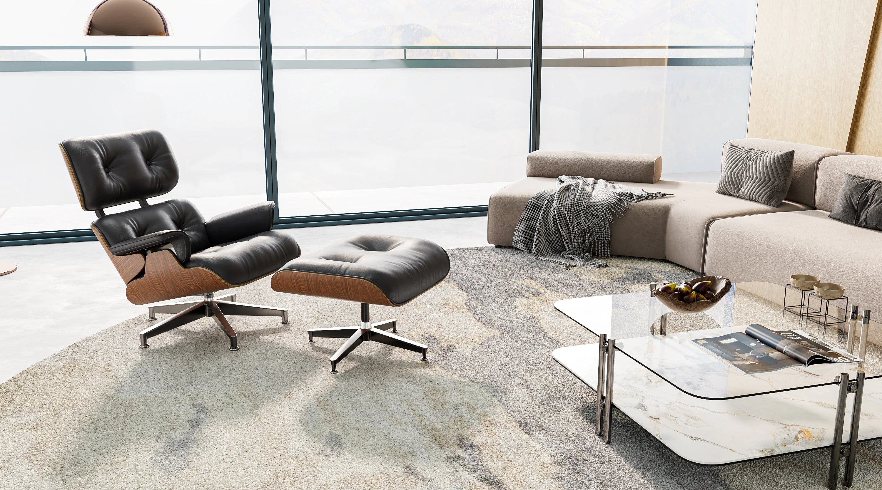 CORX Designs - Eames Mid-Century American Lounge Chair and Ottoman by Herman Miller | Genuine Leather | Walnut & Palisander Wood - Review