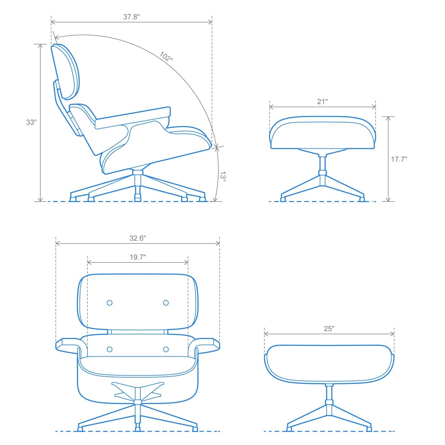 Daedalus Designs - Eames Mid-Century American Lounge Chair and Ottoman by Herman Miller | Genuine Leather | Walnut & Palisander Wood - Review