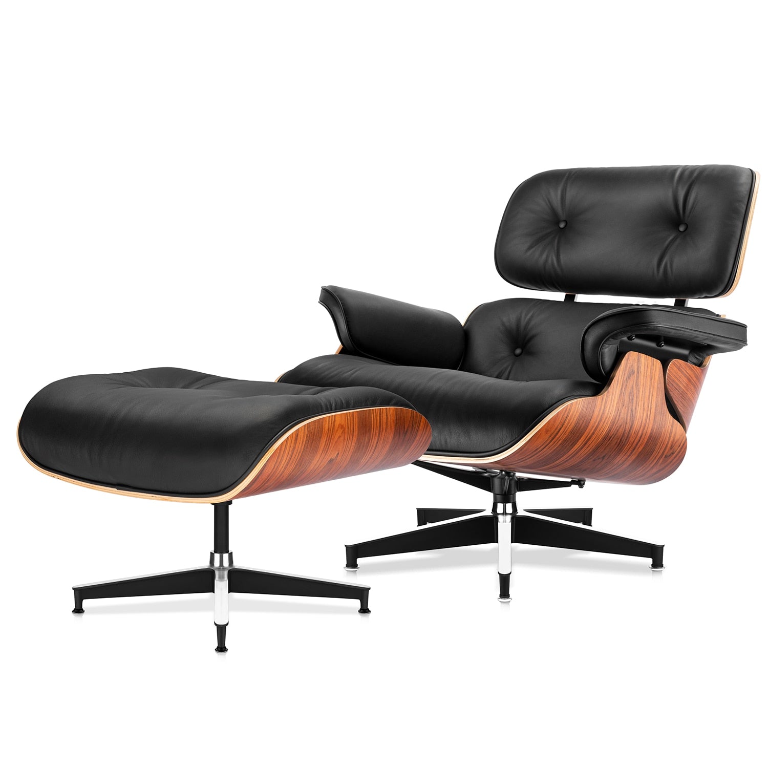 CORX Designs - Eames Mid-Century American Lounge Chair and Ottoman by Herman Miller | Genuine Leather | Walnut & Palisander Wood - Review