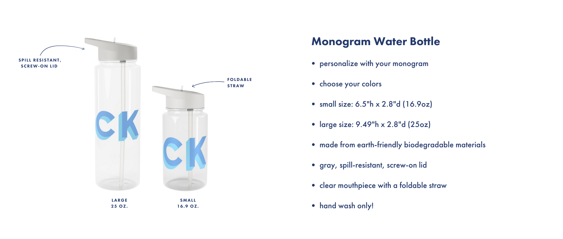 Monogram Water Bottle – Preppy Jones