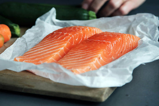 two cuts of salmon as high source of omega 3