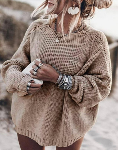 Long sleeve loose pullover sweater