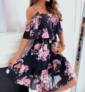 Chiffron off shoulder dress