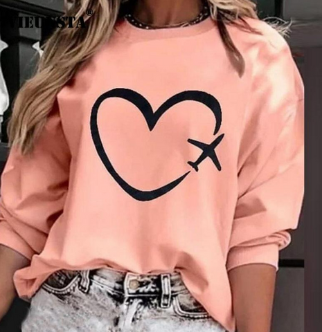 Colourful heart print sweater